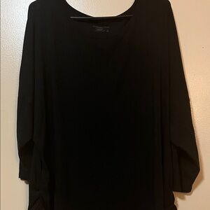 Coldwater Creek Black Scoop Neck Long Sleeve Tunic Top